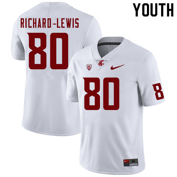 Youth #80 Jasiah Richard-Lewis Washington State Cougars College Football Jerseys Sale-White - Click Image to Close